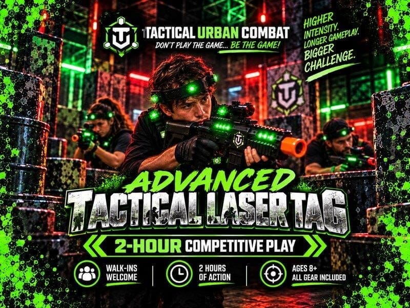 Advanced Laser Tag Night — Saturday · 9–11 pm · ages 8+