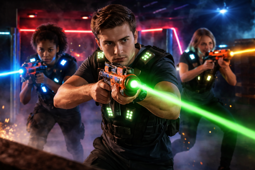competitive laser tag, laser tag leagues, tactical laser tag, indoor combat games, team based gaming