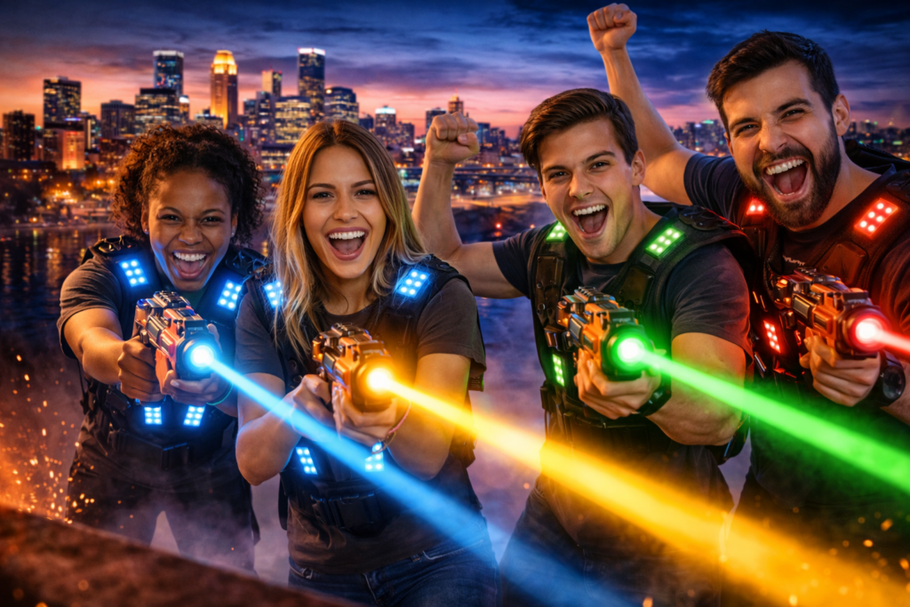 things to do Twin Cities, indoor activities Minnesota, laser tag Twin Cities, fun group activities MN, Minneapolis entertainment ideas